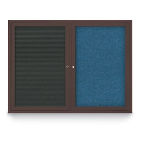 United Visual Products Corkboard, Cork Backing /Bronze, 72" x 48" UV408-BRONZE-CORK
